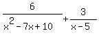 6%2F%28x%5E2-7x%2B10%29+%2B+3%2F%28x-5%29
