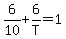 6%2F10+%2B+6%2FT+=+1