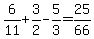 6%2F11%2B3%2F2-5%2F3=25%2F66