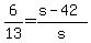 6%2F13=%28s-42%29%2Fs