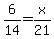 6%2F14+=+x%2F21