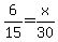 6%2F15+=+x%2F30