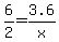 6%2F2+=+3.6%2Fx