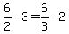 6%2F2+-+3=6%2F3-2