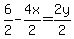 6%2F2-4x%2F2=2y%2F2