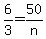 6%2F3=50%2Fn