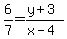 6%2F7=%28y%2B3%29%2F%28x-4%29
