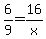 6%2F9+=+16%2Fx