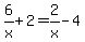 6%2Fx%2B2=2%2Fx-4