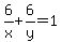 6%2Fx+%2B+6%2Fy+=+1