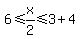 6%3C=x%2F2%3C=3%2B4