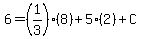 \"6=%281%2F3%29%288%29%2B5%282%29%2BC\"