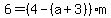 6=%284-%28a%2B3%29%29m