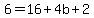 6=16%2B4b%2B2