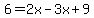 6=2x-3x%2B9