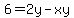 6=2y-xy