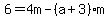 6=4m-%28a%2B3%29m