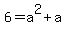 6=a%5E2%2Ba