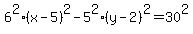 6%5E2%28x-5%29%5E2-5%5E2%28y-2%29%5E2=30%5E2
