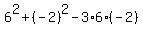 6%5E2%2B%28-2%29%5E2-3%2A6%28-2%29