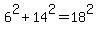 6%5E2%2B14%5E2=18%5E2