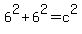 6%5E2%2B6%5E2=c%5E2