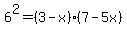 6%5E2=%283-x%29%287-5x%29