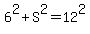 6%5E2+%2B+S%5E2+=+12%5E2