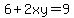 6+%2B+2xy+=+9