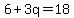 6+%2B+3q+=+18