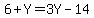 6+%2B+Y+=+3Y+-+14