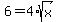 6+=+4%2Asqrt%28x%29