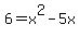 6+=+x%5E2-5x