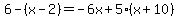 6-%28x-2%29=-6x%2B5%28x%2B10%29