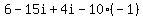 6-15i%2B4i-10%28-1%29