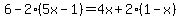 6-2%285x-1%29=4x%2B2%281-x%29