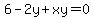 6-2y%2Bxy=0