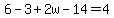 6-3%2B2w-14=4