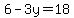 6-3y=18