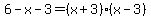 6-x-3=%28x%2B3%29%28x-3%29