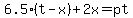 6.5%28t-x%29%2B2x=pt