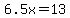 6.5x=13