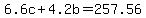 6.6c%2B4.2b=257.56