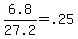 6.8%2F27.2+=+.25