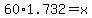 60%2A1.732=x
