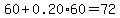 60%2B0.20%2A60=72