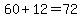 60%2B12=72