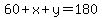 60%2Bx%2By=180