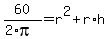 60%2F%282%2Api%29=r%5E2+%2B+r%2Ah