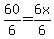 60%2F6=6x%2F6